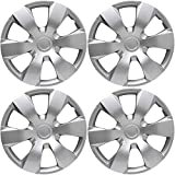 OxGord Hubcaps 16 inch Wheel Covers - (Set of 4) Hub Caps for 16in Wheels Rim Cover - Car Accessories Silver Hubcap Best for 16inch Standard Steel Rims - Snap On Auto Tire Replacement Exterior Cap