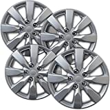 16 inch Hubcaps Best for 2014-2019 Toyota Corolla - (Set of 4) Wheel Covers 16in Hub Caps Silver Rim Cover - Car Accessories for 16 inch Wheels - Snap On Hubcap, Auto Tire Replacement Exterior Cap