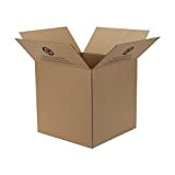 Duck Brand Kraft Corrugated Shipping Boxes, 14" x 14" x 14", Brown, 6-Pack (280349)