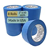 Reli. Painter's Tape, Blue | 2" x 60 Yards (480 Yards Total) | 8 Rolls | Made in USA | Blue Painters Tape 2 Inch Wide | Paint Tape for Walls, Glass, Wood Trim | Painting/Masking Tape | Blue