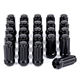 M14x1.5 Lug Nuts Black with Spline Tuner, XL 2 inches Length Conical Aftermarket Wheel Nut, Compatible with Chevy GMC Ford Cadillac Lincoln SAAB Saturn Silverado 1500 Savana, Set of 24