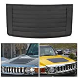 ECOTRIC Black Louver Hood Compatible with 2006-2010 Hummer H3 Air Vent Grille Panel Replace for Part Number GM 20880500