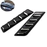 EIGIIS Car Hood Vent Scoop Kit Universal Cold Air Flow Intake Fitment Louvers Cooling Intakes Auto Hoods Vents Bonnet Cover (Black Plain)