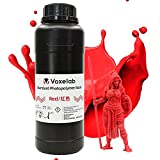 Voxelab 3D Printer Resin, 405nm UV-Curing 3D Resin with High Precision and Quick Curing & Smooth Surface for LCD 3D Printing (Red, 500g)