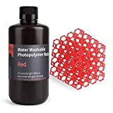 ELEGOO Water Washable 3D Printer Resin LCD UV-Curing Resin 405nm Standard Photopolymer Resin for LCD 3D Printing 1000Gram Clear Red