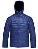 HARD LAND Hardland Men’s Packable Down Jacket Hooded Lightweight Winter Puffer Coat Outerwear Royal Blue Size XL