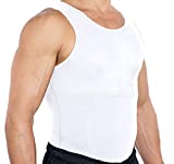 Esteem Apparel New Mens Compression Shirt Slimming Body Shaper Undershirt (White, XL)