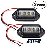 License Plate Light (2 Pack), 12V 6-SMD LED License Plate Lamp Taillight for Truck SUV Trailer Van, Step Courtesy Lights, Dome/Cargo Lights