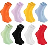 8 pairs of DIABETIC Non-Elastic Cotton Socks for SWOLLEN FEET, Colorful Mix M