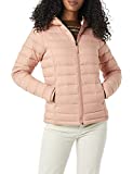 Amazon Essentials Women's Lightweight Water-Resistant Packable Hooded Puffer Jacket, Dusty Pink, Large