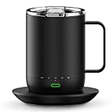 Smart Mug Warmer with Double Vacuum Insulation,VSITOO S3 Pro App Temperature Control Coffee Mug Warmer with Sliding Lid, 4-Hr Battery Life - 14oz - IPX7, Waterproof Design