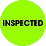 Tape Logic Circle Label, Legend"Inspected", 2" Diameter, Fluorescent Green, Roll of 500 (DL1262)