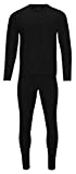 Rocky Thermal Underwear for Men (Thermal Long Johns Set) Shirt & Pants, Base Layer w/Leggings/Bottoms Ski/Extreme Cold (Black - Heavyweight Fleece/Large)