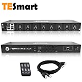 TESmart 8 Port HDMI KVM Switch 4K @ 30Hz with Standard USB 2.0, IR Remote Control | RS232 | LAN Port | Auto-Scan, etc with Rack Mount 4 Pcs 5ft/1.5m KVM Cable