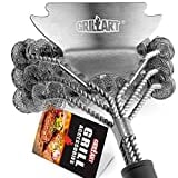 Grill Brush and Scraper Bristle Free – Safe BBQ Brush for Grill Best Rated – 18'' Stainless Grill Grate Cleaner - Safe Grill Accessories for Porcelain/Weber Gas/Charcoal Grill – Gifts for Grill Wizard