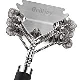 GRILLJOY 18inch Grill Cleaning Brush Bristle Free - Ideal BBQ Grill Accessories Gift For Christmas - Safe BBQ Cleaning Grill Brush With Extra Wide Scraper - BBQ Brush For Gas/ Charcoal/Porcelain Grill