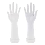 Almencla 1Pair Female Mannequin Arm Display Hand Bases Men Gloves Model Jewelry Stand, Left&Right White