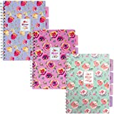 Pukka Pad 5-Subject Divider Notebook 3-Pack 7 x 10 In. 100 Premium 80 GSM Sheets Pink Green Purple
