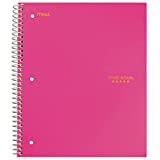 Five Star Spiral Notebook, 1 Subject, College Ruled Paper, 100 Sheets, 11" x 8-1/2", Bright Pink (73477)