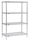 Professional's Choice by METRO PC244874Z-4 4-Shelf Adjustable Wire Rack, Industrial-Duty Wire Shelving Storage Unit, Silver, 24"W x 48"L x 74"H