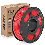 PLA Filament, 1.75mm 3D Printer Filament, PLA 3D Printing 1KG Spool, Dimensional Accuracy +/- 0.02mm, Red