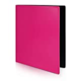 CRANBURY Clamp Binder Without Rings - (Berry Pink, 1 Pack) Bright Color Clip Binder Folder Holds 100 8.5x11 Inch Pages, Hard Cover Punchless Grip Binder, Folder with Clamp, Acid Free Archival Quality