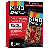 KIND Energy Bar, Dark Chocolate Peanut Butter, Gluten Free, Low Glycemic Index, 1.76 Ounces, 30 Count