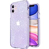 JJGoo Compatible with iPhone 11 Case, Clear Glitter Sparkle Bling Anti-Scratch Shockproof Protective Flexible Phone Cases Cute Slim Thin Bumper Cover for Women Girls (6.1 inch) 2019