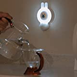 JIELISI Motion Sensor Light, Human Body Induction Lamp, Wireless Bedside Lamp, Built-in Magnetic Step Light, Rechargeable LED Night Light for Home, Kitchen, Hallway, Closet, Stairs, Bathroom (White)