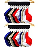 2Pack Cap Organizer Hanger,Baseball Cap Holder with 20 Clips, Hat Organizer for Closet,Change Your Cloth Hanger to Cap Organizer Hanger,Keep Your Hats Tidy Clean