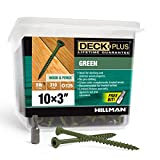 Deck Plus Deck Screws, #10 x 3" Self Drilling Screws, Green, 5 lb Box, Rust Resistant, T25 Star Bit