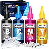 E-Z Ink (TM) 400ML Sublimation Ink Refill for Epson C88 C88+ WF7710 ET2720 ET15000 ET2760 ET2750 ET4700 WF2750 WF3620 Inkjet Printer (Black, Cyan, Magenta, Yellow, 4 Pack)