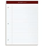 TOPS Docket Gold Writing Pads, 8-1/2" x 11-3/4", Narrow Rule, 3-Hole Punched, White Paper, 100 Sheets, 2 Pack (99706)