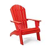 POLYTEAK King Collection XL Adirondack Chair, Adult Size with 22-inch Wide Seat, All Weather Poly Lumber Outdoor Chair, Color: Red, Model: King-ADI-RED