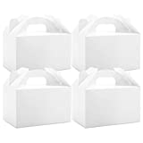 Moretoes 48 Pack White Treat Boxes Gable Boxes Party Favor Boxes Paper Gift Boxes for Birthday Party Shower 6 x 3.5 x 3.5 Inches