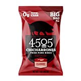 4505 Meats Classic Chili & Salt Pork Rinds, Gluten Free Chicharrones, Keto Certified, Family Size Bag, 14 Servings, 7 Ounces