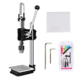 Leather Hole Puncher Hand Punching Machine Manual Press Puncher Punch Tools for DIY Leather Craft Punching Holes (with Chuck, PP Plate and Aluminum Plate) (Style D)