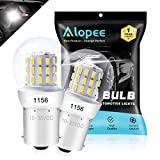 Alopee 2pcs 9V-30V DC 1156 LED Bulb White Super Bright 1003 LED Bulb for P21W 7506 1141 5007 5008 LED Replacement Bulb Reverse Backup Lights RV Camper Lights 3014 Chips Non Polarity