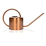 Homarden Copper Colored 40oz. Watering Can - Metal Watering Can with Easy Pour Long Spout for Indoor and Outdoor Plants - Ideal Decoration