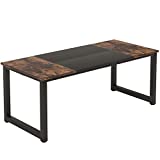 Tribesigns Modern Computer Desk, 70 inch Large Office Desk Computer Table Study Writing Desk Workstation for Home Office, Black Metal Frame