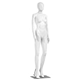 SereneLife Serene-Life-Plastic Mannequin Female (SLMAQFE) Adjustable Body-68.9" Detachable Dress Form Full Body Poseable Size Torso-for Retail Clothing Shops, White