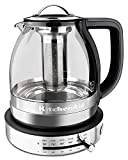 KitchenAid 605516-KEK1322SS Electric Glass Tea Kettle, 1.5 L, Stainless Steel (Renewed)