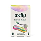 Welly Bandages Refill Pack - Bravery Badges, Adhesive Flexible Fabric Bandages, Standard Shapes, Colorwash Tie Dye Patterns - 24 Count, 4 Pack