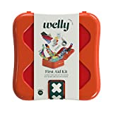 Welly First Aid Kit - Bravery Badges in Flexible Fabric and Waterproof, Tape and Non-Stick Pads, Butterfly Strips, Singe Use Ointments Triple Antibiotic and Hydrocortisone, and Ibuprofen - 130 Count