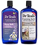 Dr Teal's Foaming Bath Combo Pack (68 fl oz Total), Melatonin Sleep Soak, and Nourish & Protect with Coconut Oil