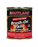 Rutland Products, Black Rutland 1200-Degree F Brush-On Flat Stove Paint, 16 Fluid Ounce, Fl Oz (Pack of 1)