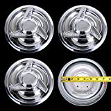 JDM WORLD 4 New Chevy GM 3 Bar Spinners Rally Wheel Center Hub Caps Rim 5 Lug Nut Covers 14x6,14x7,15x6,15x7,15x8 Rally Wheels