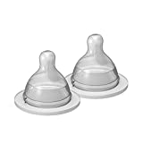 MAM Bottle Nipples Extra Slow Flow Nipple Size 0, for Newborn Babies and Older, SkinSoft Silicone Nipples for Baby Bottles, Fits All MAM Bottles, 2 Pack