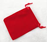 Pack of 25 Velvet Gift Bags Drawstring Jewelry Pouches Candy Bags Wedding Favors (4" X 3", red)