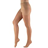 Truform Sheer Compression Pantyhose, 8-15 mmHg, Women's Shaping Tights, 20 Denier, Beige, Queen